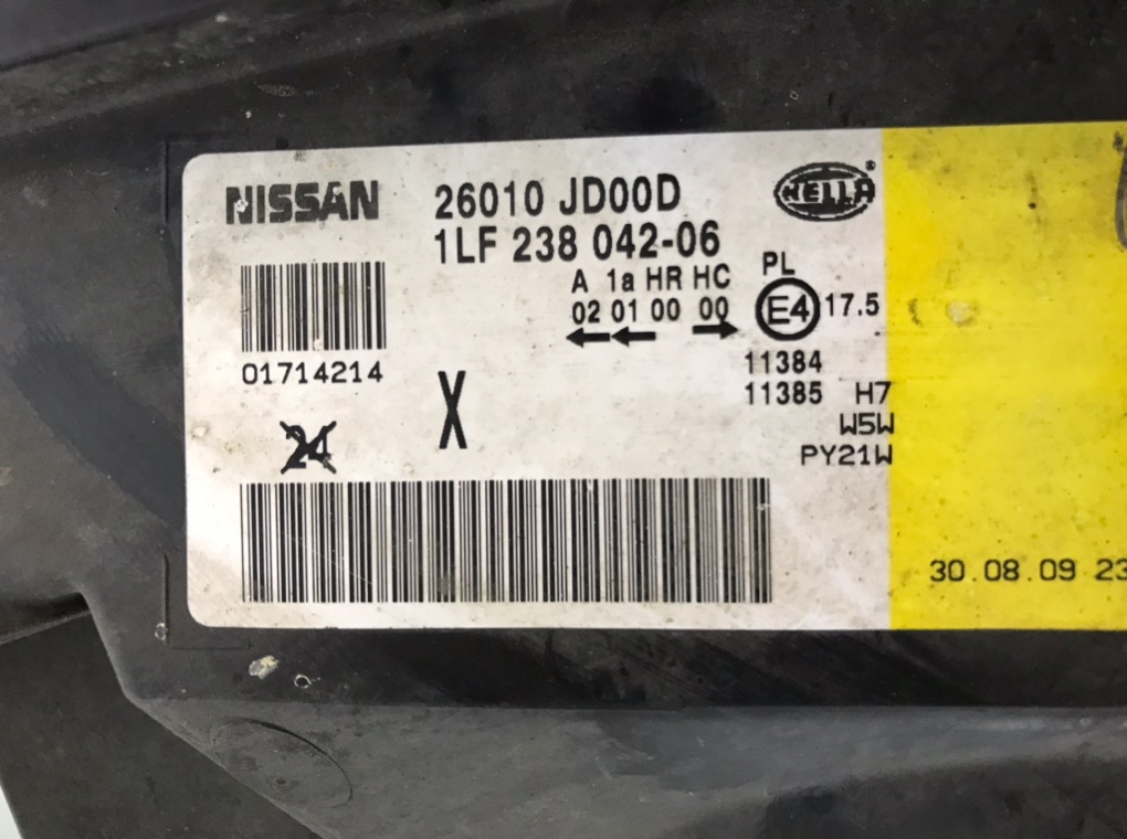 Фара правая для Nissan Qashqai, 2009 г. 1.5 DCi дизель б/у — фото 6