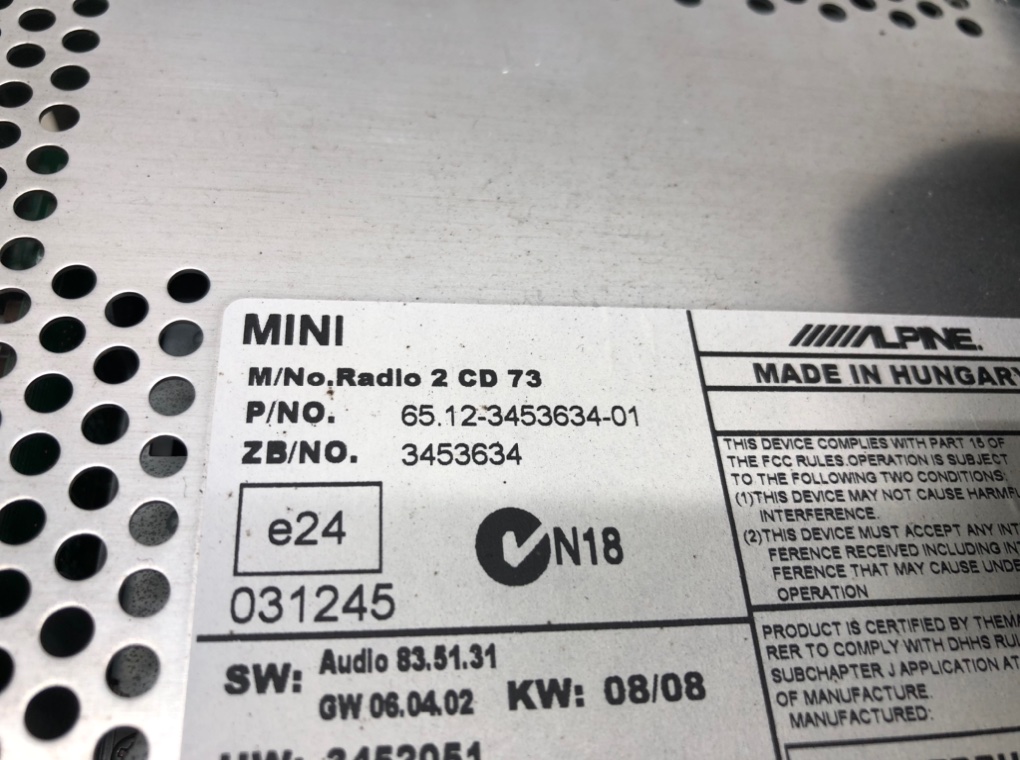 Магнитола для Mini One, 2008 г. 1.4 i бензин б/у — фото 7