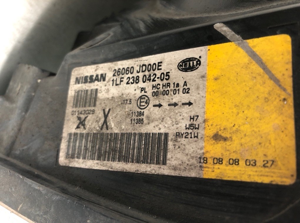 Фара левая для Nissan Qashqai, 2008 г. 1.5 DCi дизель б/у — фото 10