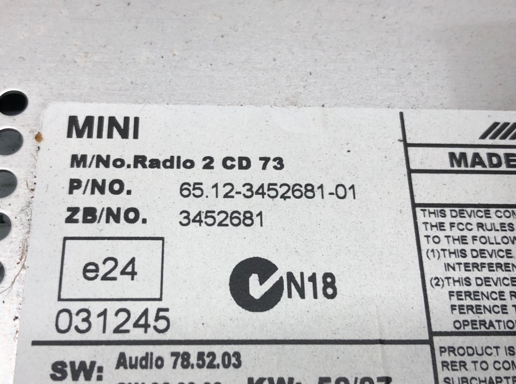 Магнитола для Mini Cooper, 2008 г. 1.6 i бензин б/у — фото 7