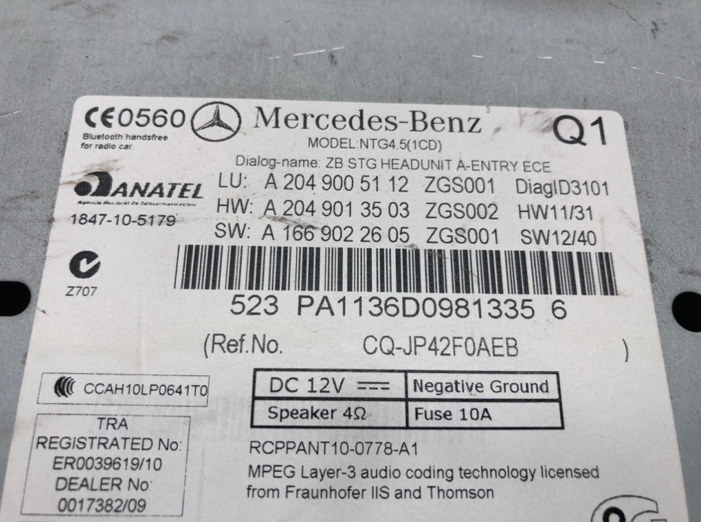 Магнитола для Mercedes C W204, 2013 г. 2.2 CDi дизель б/у — фото 7