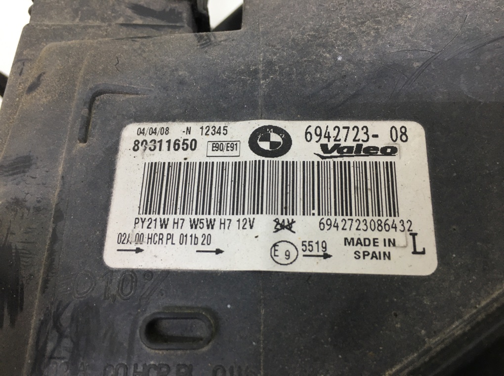 Фара левая для BMW 3 E90/E91/E92/E93, 2008 г. 2.0 i бензин б/у — фото 6