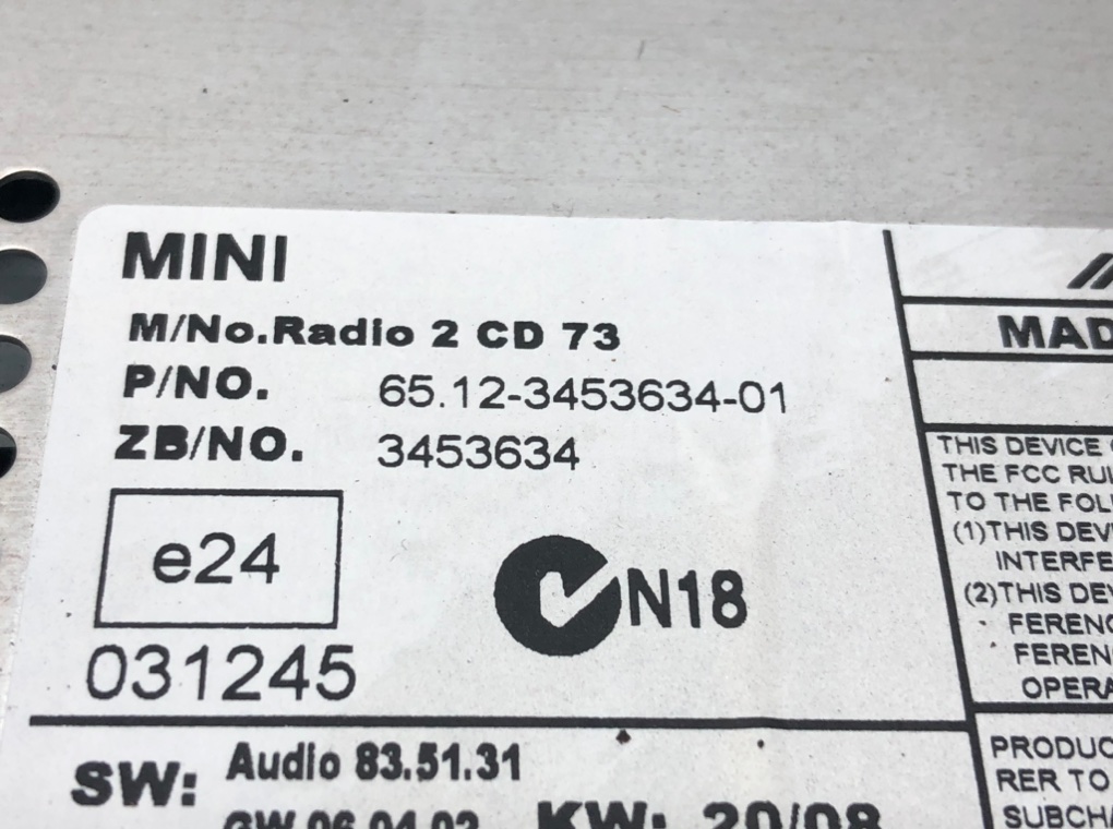 Магнитола для Mini Cooper, 2008 г. 1.4 i бензин б/у — фото 7
