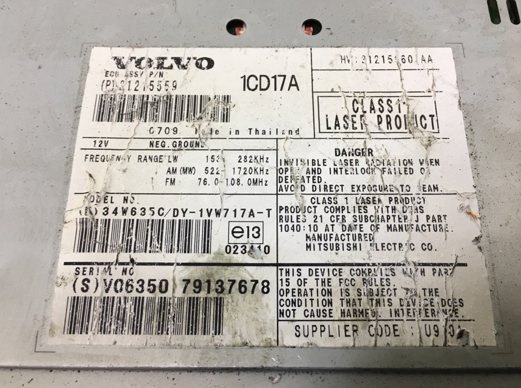 Магнитола для Volvo V50, 2006 г. 1.8 i бензин б/у — фото 5