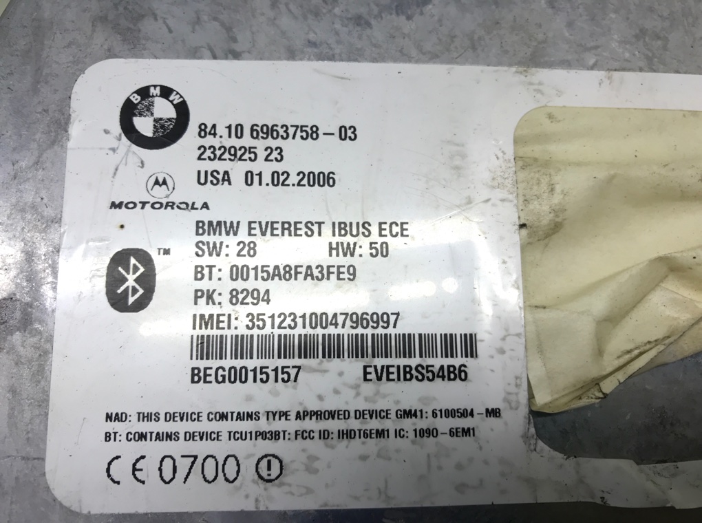 Блок Bluetooth для BMW X5 E53, 2006 г. 3.0 TD дизель б/у — фото 5