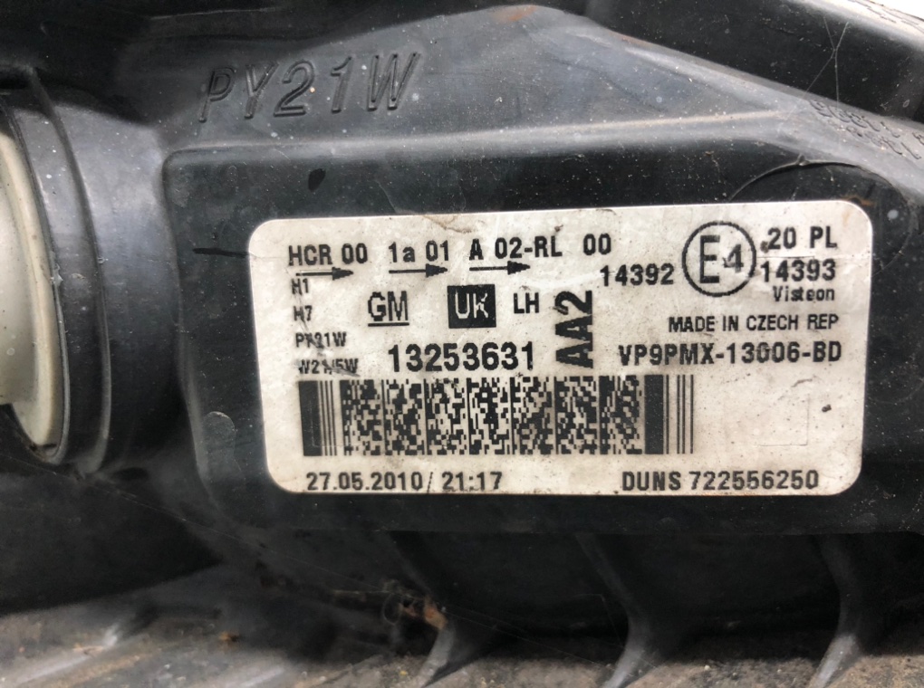 Фара левая для Opel Meriva, 2010 г. 1.7 CDTi дизель б/у — фото 8