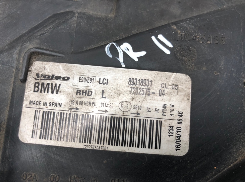 Фара левая для BMW 3 E90/E91/E92/E93, 2010 г. 2.0 TD дизель б/у — фото 6