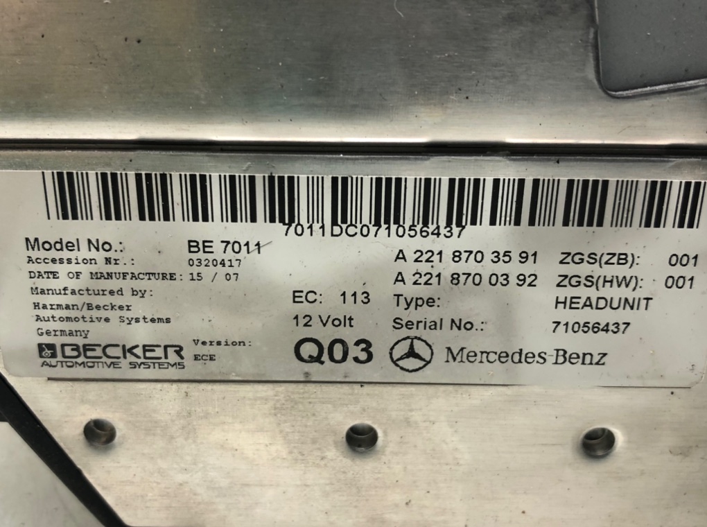 CD-чейнджер для Mercedes S W221, 2007 г. 3.0 CDI дизель б/у — фото 7