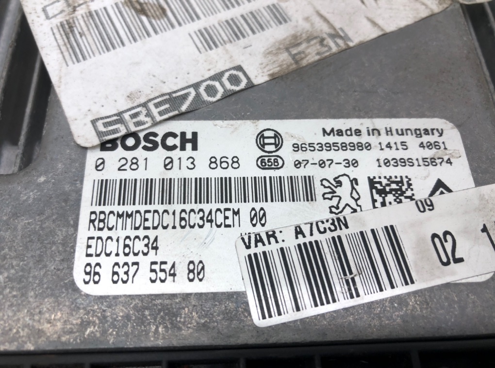 Блок управления двигателем для Peugeot 207, 2007 г. 1.6 HDi дизель б/у — фото 5