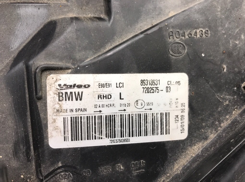 Фара левая для BMW 3 E90/E91/E92/E93, 2009 г. 2.0 i бензин б/у — фото 5