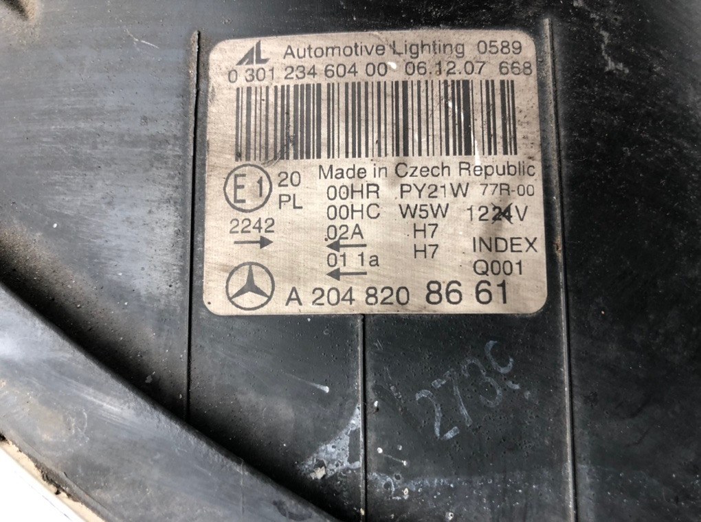 Фара правая для Mercedes C W204, 2008 г. 1.8 i бензин б/у — фото 6