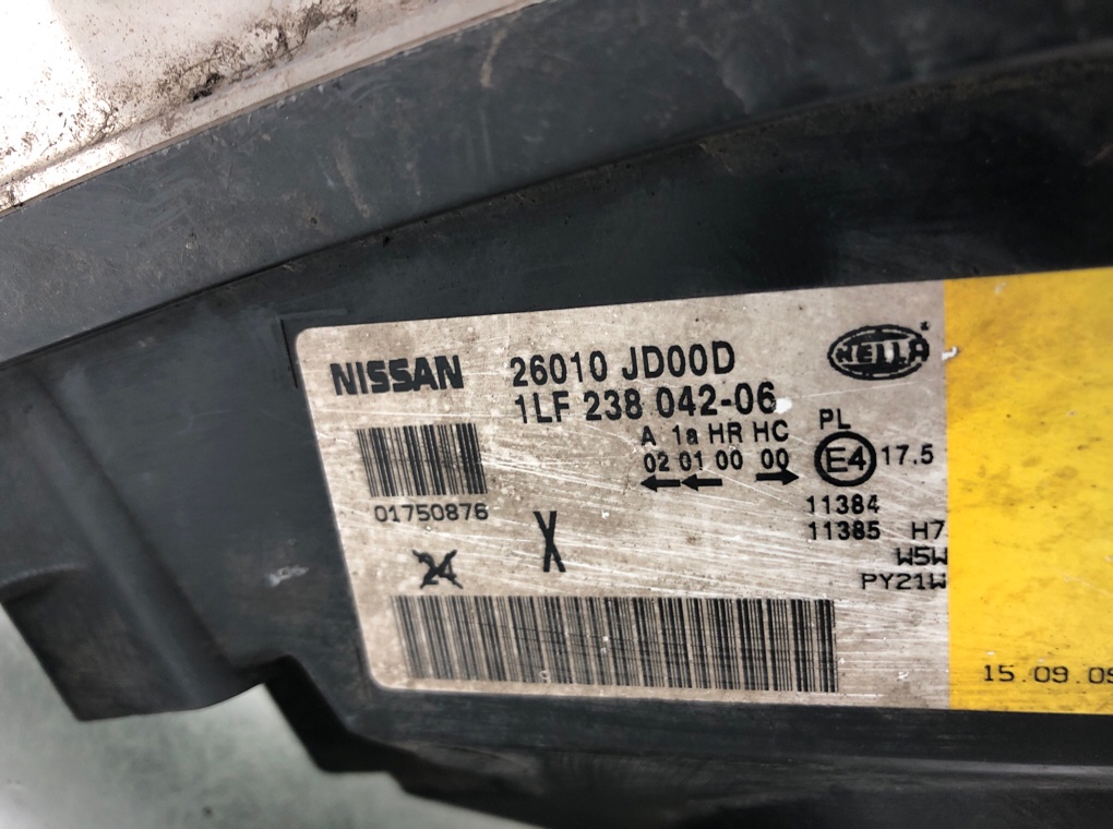 Фара правая для Nissan Qashqai, 2009 г. 1.5 DCi дизель б/у — фото 8