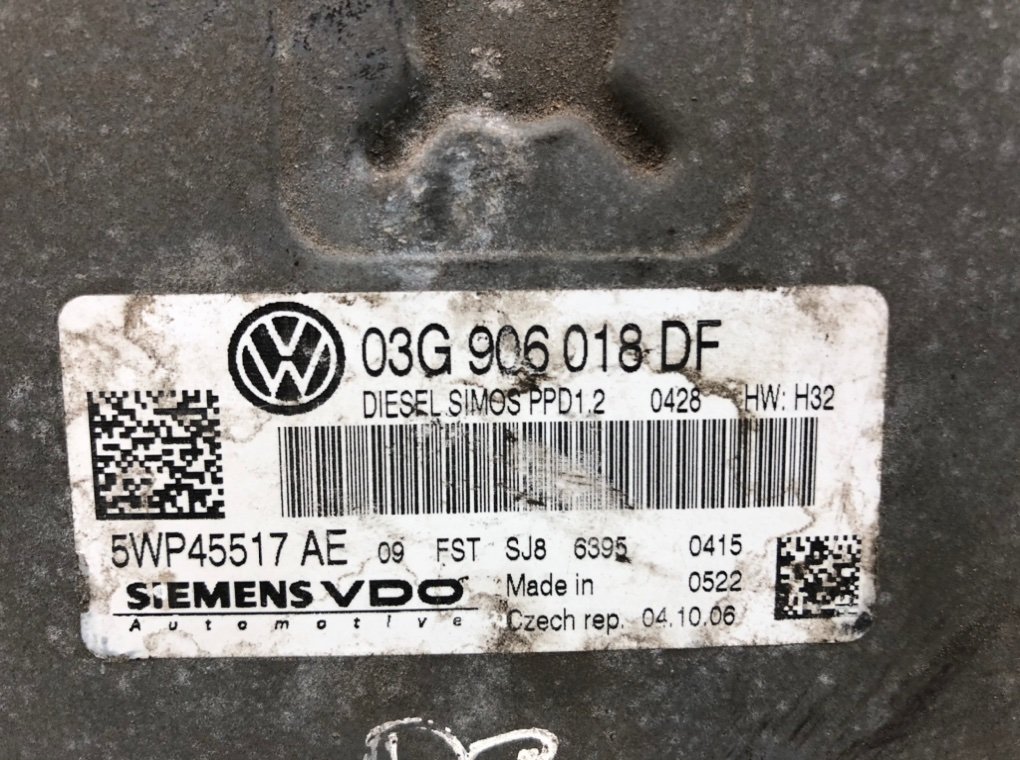 Блок управления двигателем для Volkswagen Golf, 2006 г. 2.0 TDi дизель б/у — фото 5