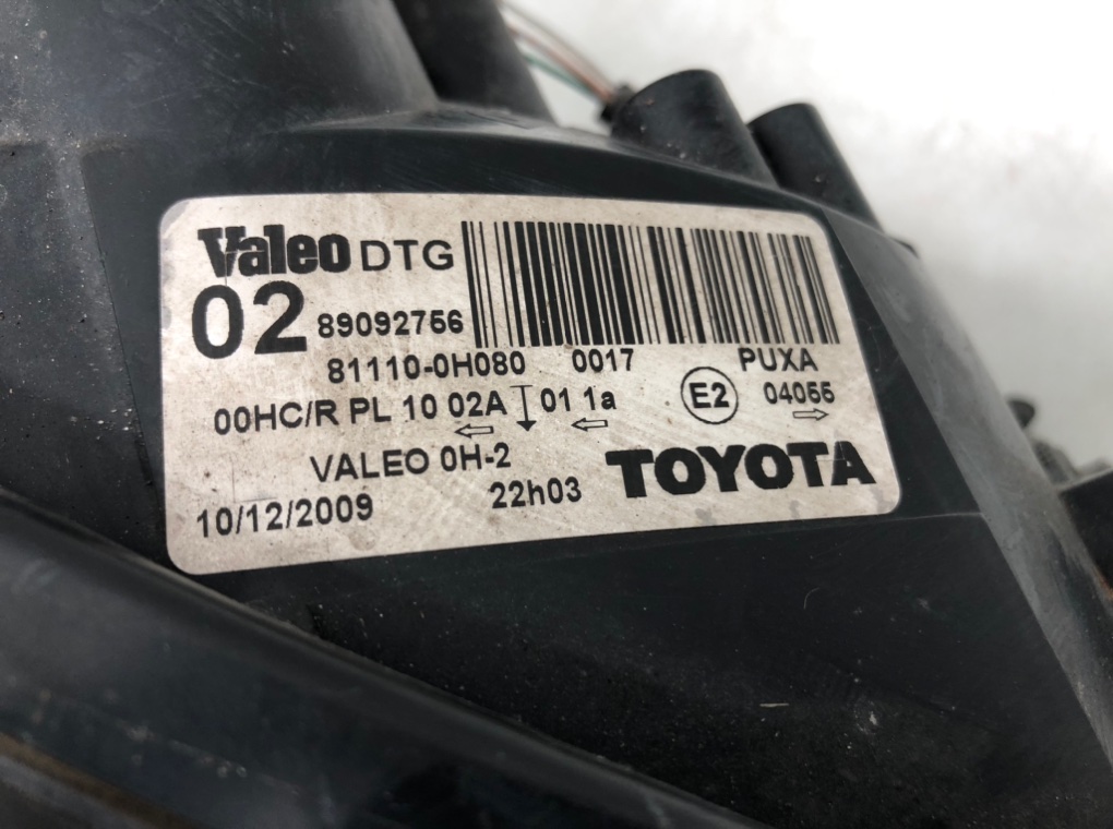 Фара правая для Toyota Aygo, 2009 г. 1.0 i бензин б/у — фото 6