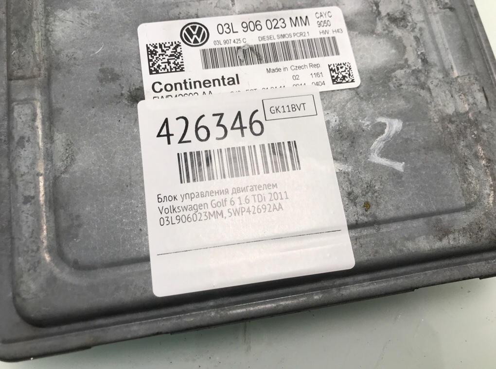 Блок управления двигателем для Volkswagen Golf, 2011 г. 1.6 TDi дизель б/у — фото 6