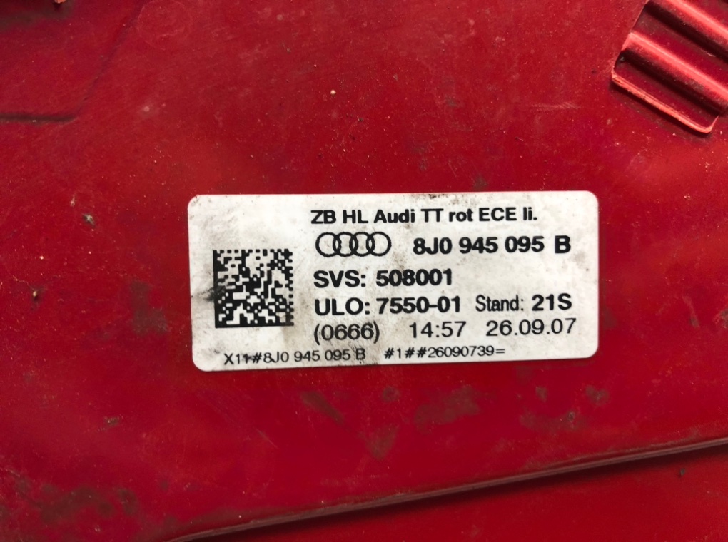 Фонарь задний левый для Audi TT, 2007 г. 2.0 TFSI бензин б/у — фото 7