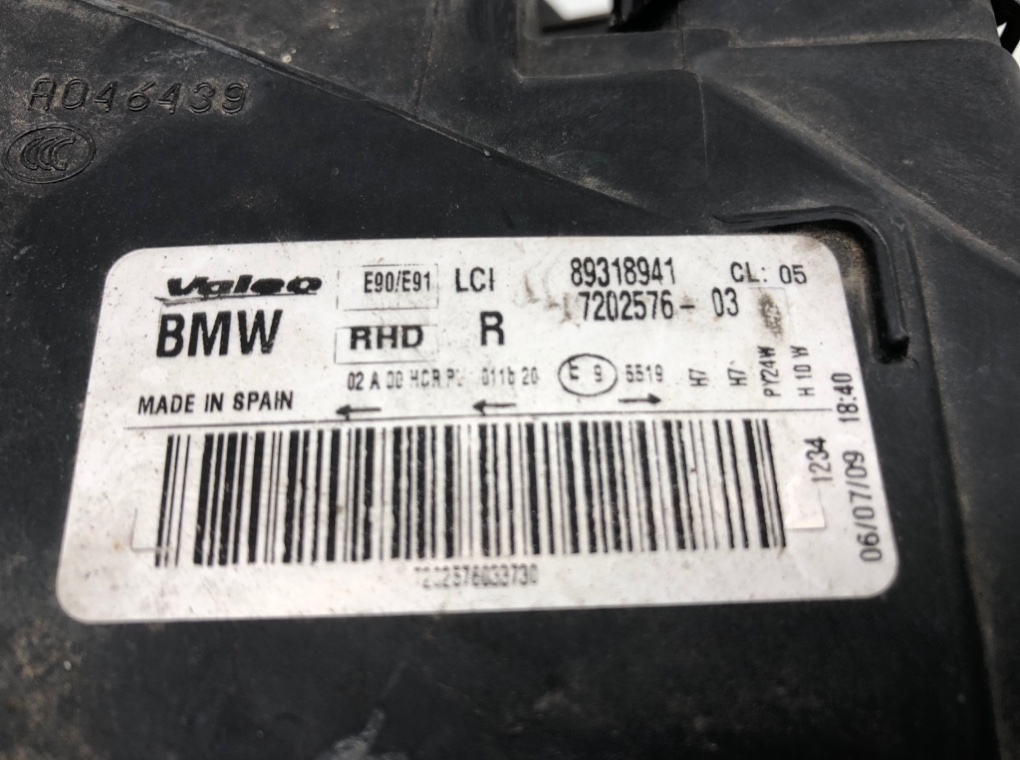 Фара правая для BMW 3 E90/E91/E92/E93, 2009 г. 2.0 i бензин б/у — фото 9