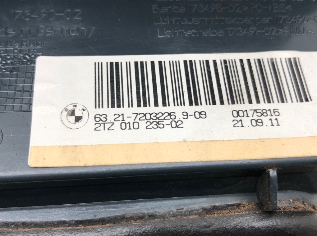 Фонарь крышки багажника правый для BMW 5 F10/F11/GT F07, 2011 г. 2.0 TD дизель б/у — фото 7
