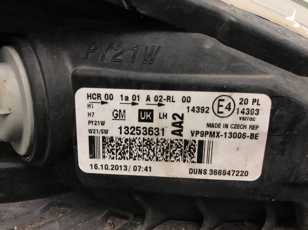 Фара левая для Opel Meriva, 2013 г. 1.4 Ti бензин б/у — фото 5