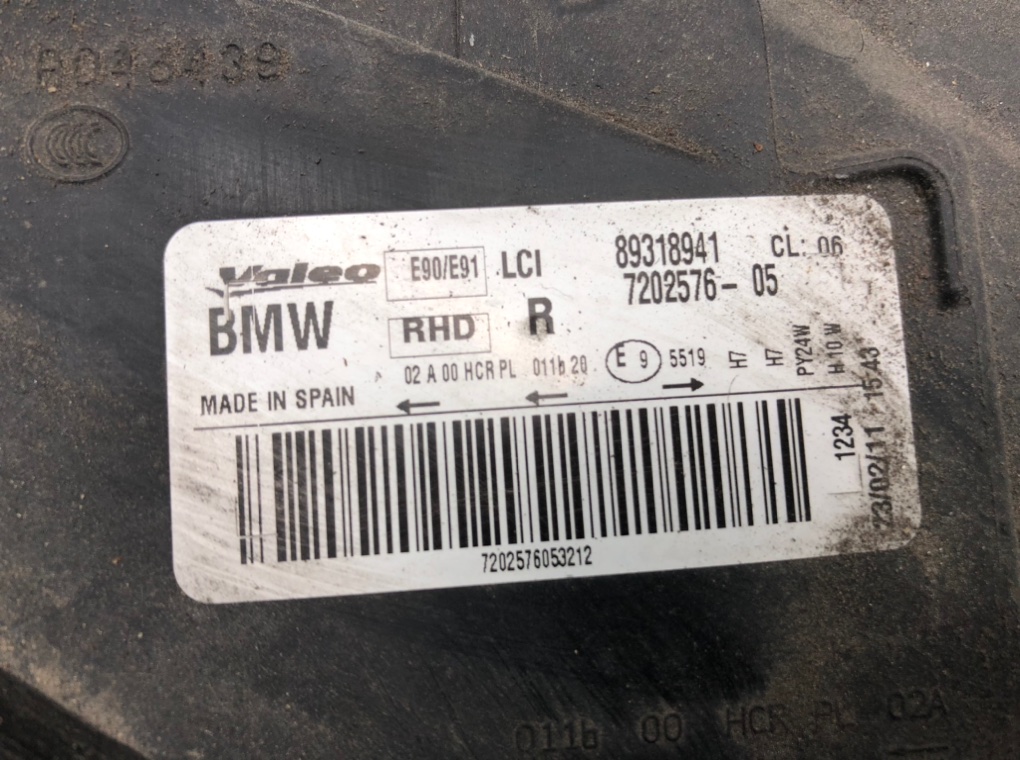 Фара правая для BMW 3 E90/E91/E92/E93, 2011 г. 2.0 TD дизель б/у — фото 6