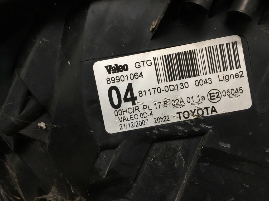 Фара левая для Toyota Yaris, 2006 г. 1.4 TD дизель б/у — фото 8