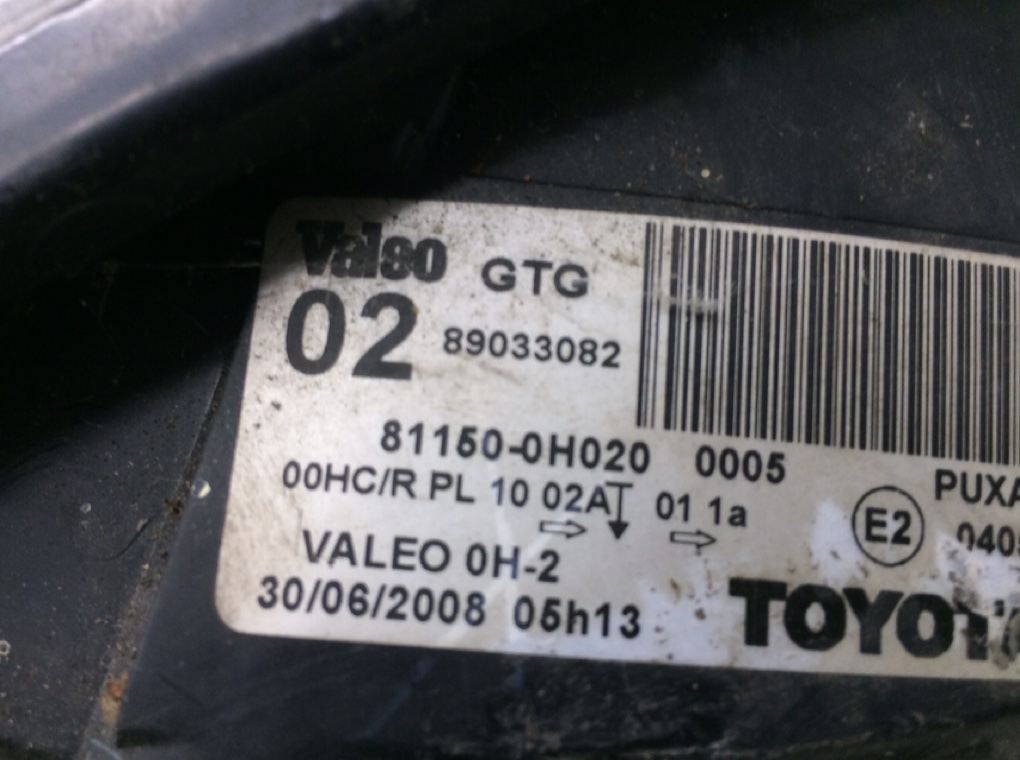 Фара левая для Toyota Aygo, 2008 г. 1.0 i бензин б/у — фото 7