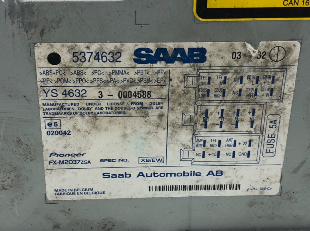 Магнитола для Saab 9-5, 2003 г. 2.0 Ti бензин б/у — фото 3