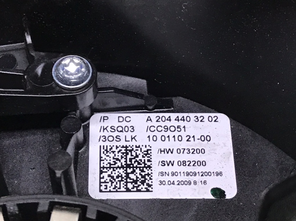 Шлейф руля для Mercedes C W204, 2009 г. 1.6 i бензин б/у — фото 6