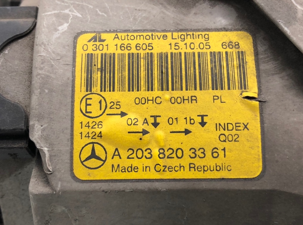 Фара левая для Mercedes C W203, 2006 г. 2.2 CDi дизель б/у — фото 5