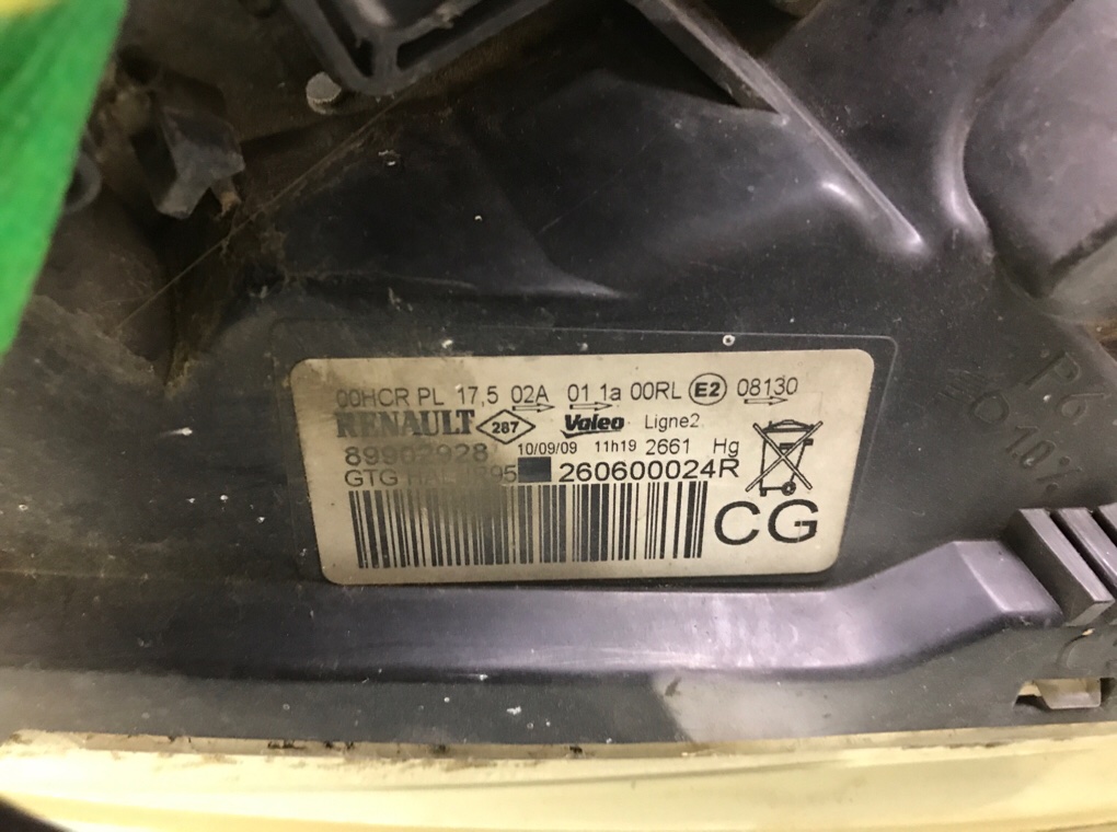 Фара левая для Renault Scenic, 2009 г. 1.5 DCi дизель б/у — фото 7