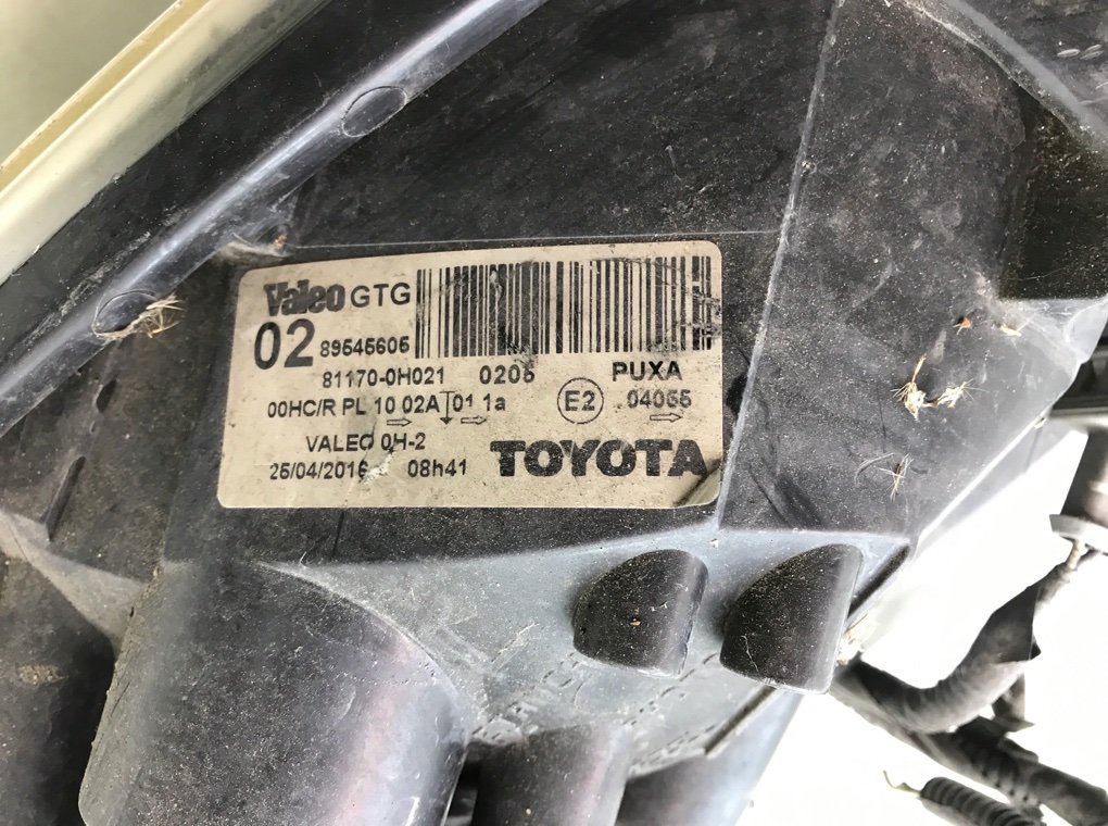 Фара левая для Toyota Aygo, 2013 г. 1.0 i бензин б/у — фото 8