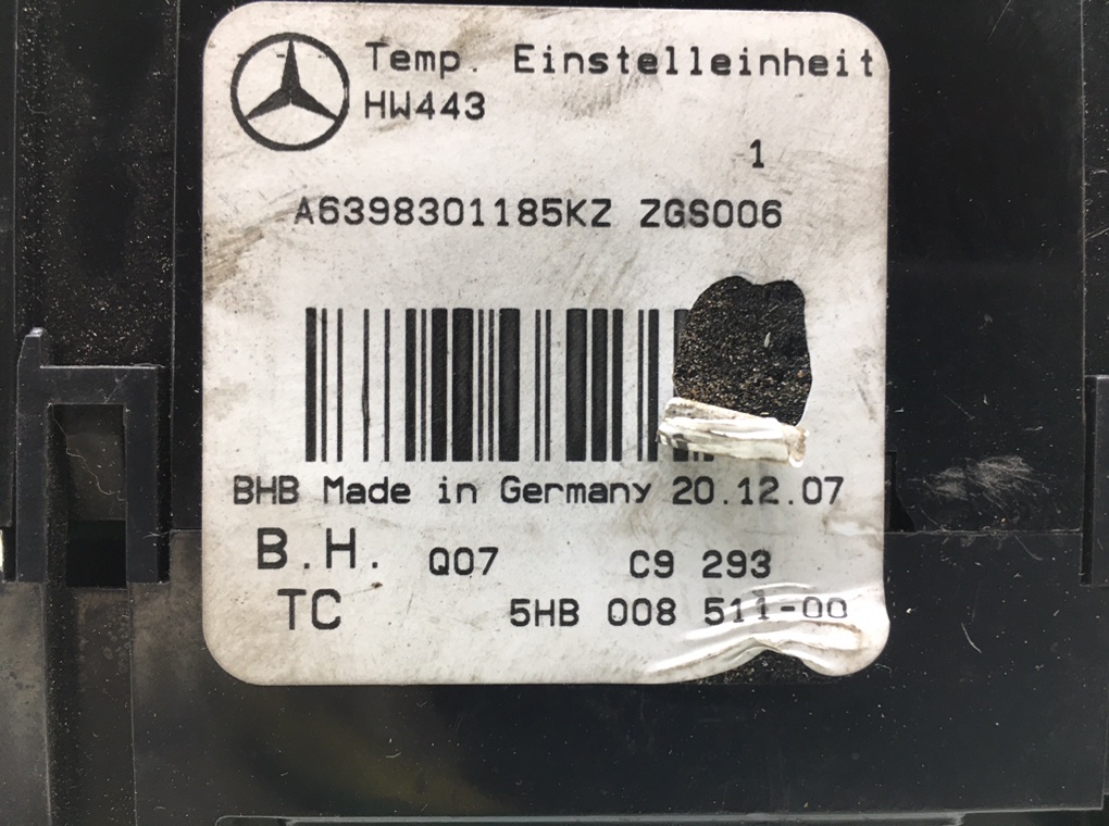 Блок управления печки/климат-контроля для Mercedes Vito W639, 2008 г. 2.2 CDi дизель б/у — фото 6