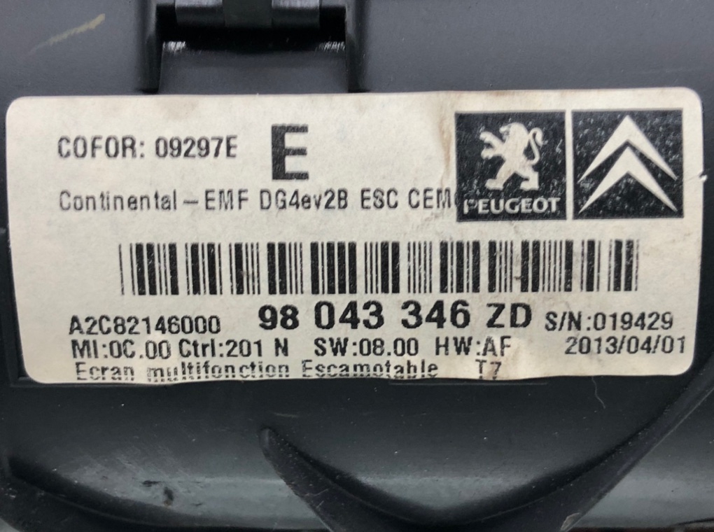 Дисплей для Peugeot 308, 2013 г. 1.6 i бензин б/у — фото 6