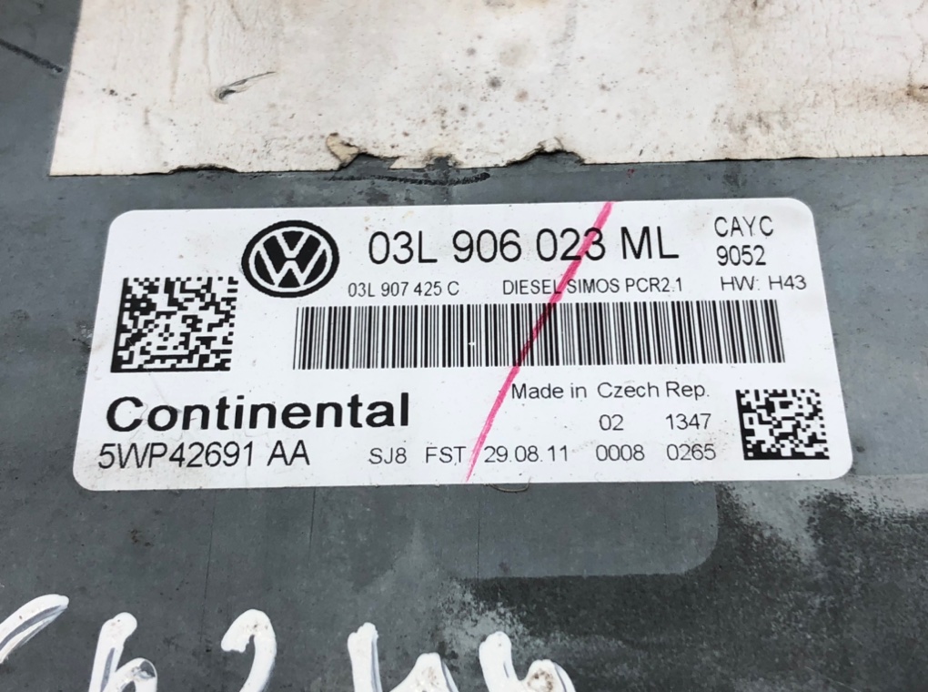 Блок управления двигателем для Volkswagen Golf, 2012 г. 1.6 TDi дизель б/у — фото 5