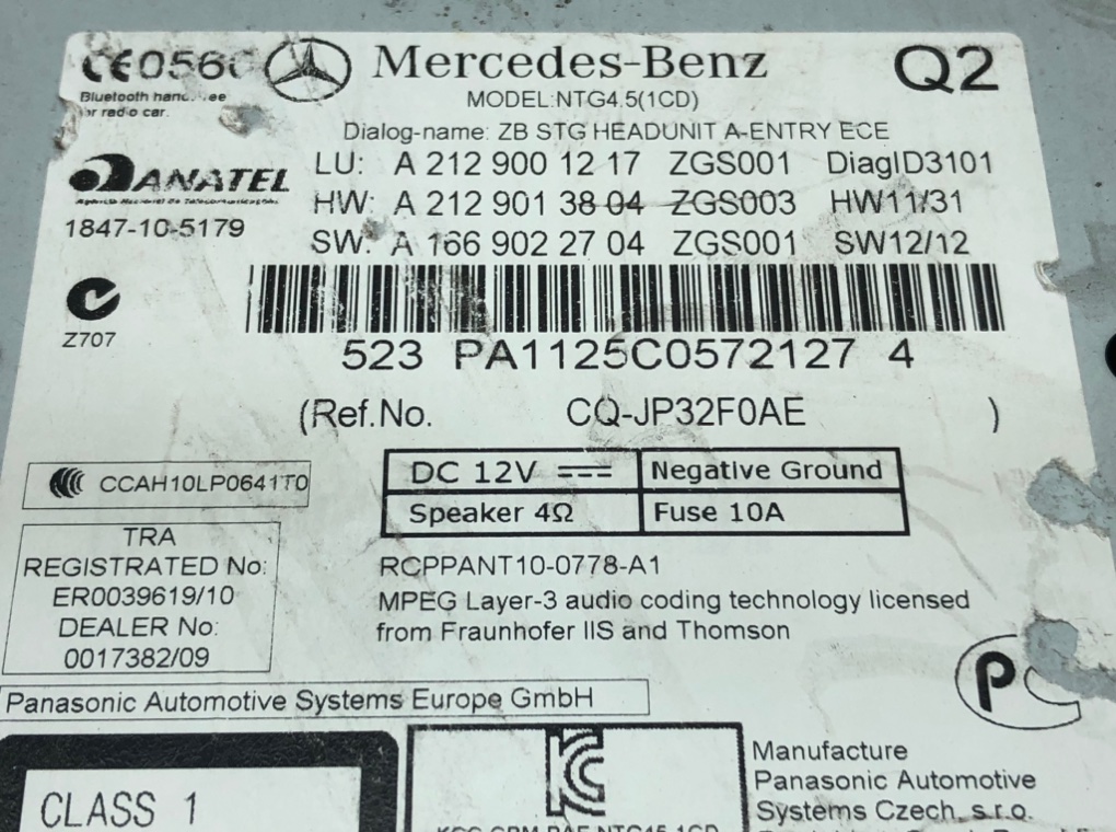 Магнитола для Mercedes E C207, 2012 г. 2.2 CDi дизель б/у — фото 6