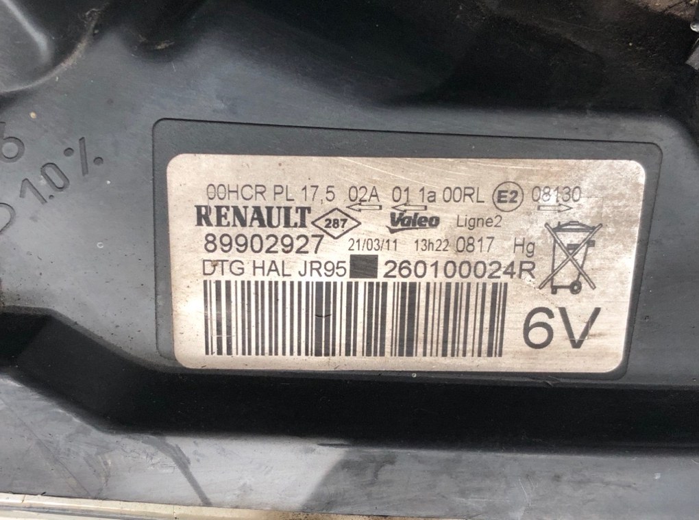 Фара правая для Renault Scenic, 2011 г. 1.5 DCi дизель б/у — фото 7