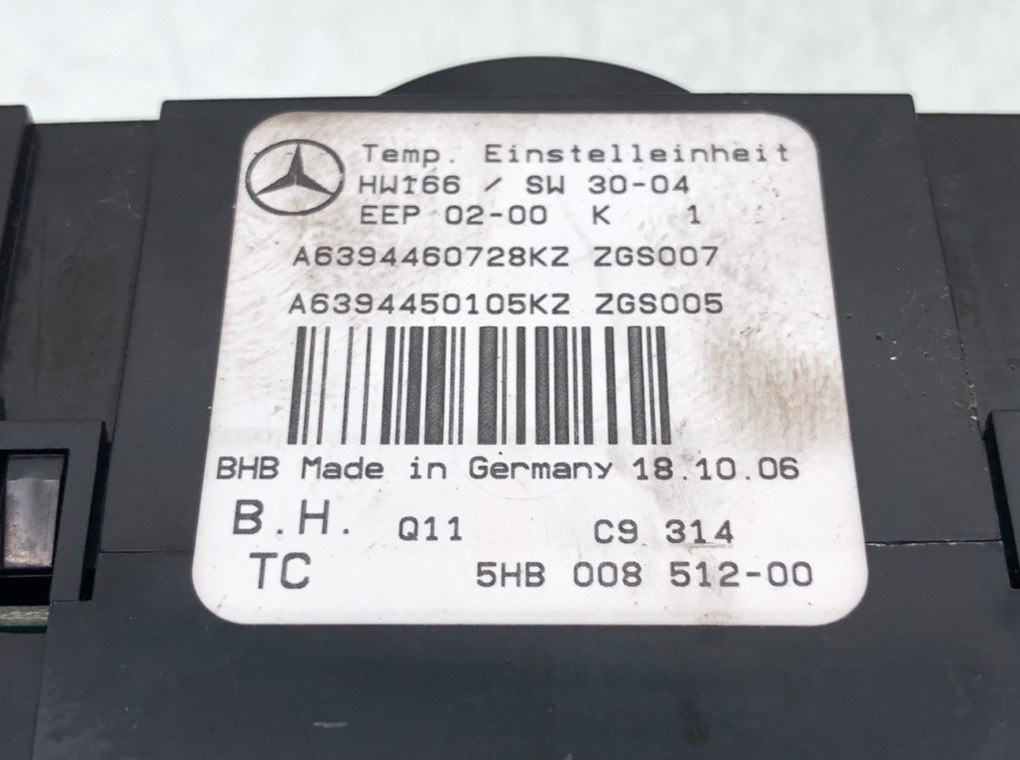 Блок управления печки/климат-контроля для Mercedes Vito W639, 2007 г. 2.2 CDi дизель б/у — фото 5
