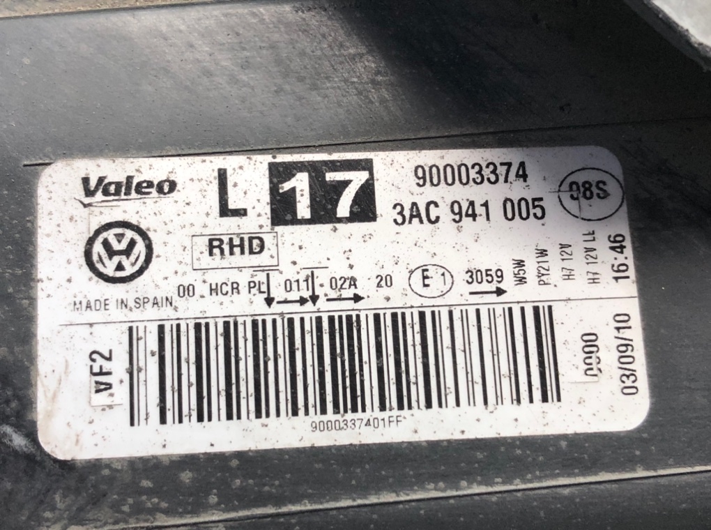 Фара левая для Volkswagen Passat, 2010 г. 1.6 TDi дизель б/у — фото 5