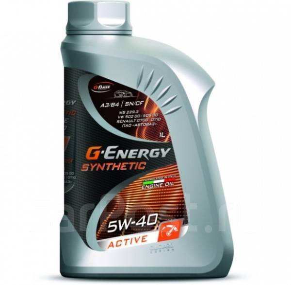 Масло моторное - 1 литр G-Energy Active Sn Sf A3/B4 5W40