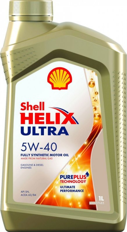 Масло моторное - 1 литр Shell Helix Ultra Sn A3/B4 5W40