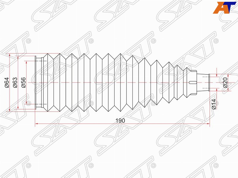 Пыльник рулевой рейки Toyota Corolla  Fielder NZE124