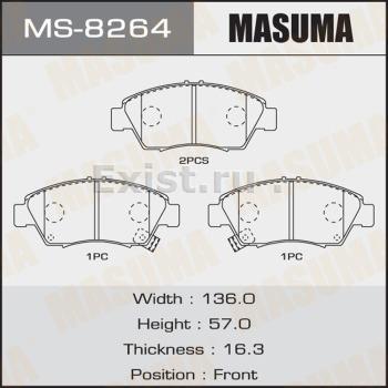 Колодки тормозные дисковые передние Masuma MS-8264.