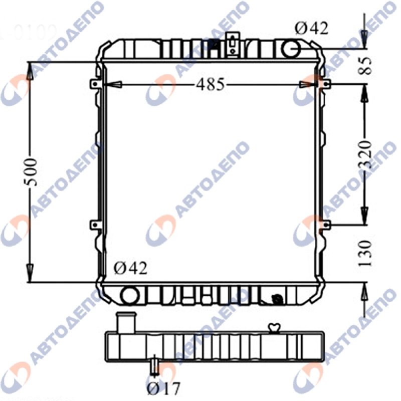 Радиатор ДВС Mazda Titan XA