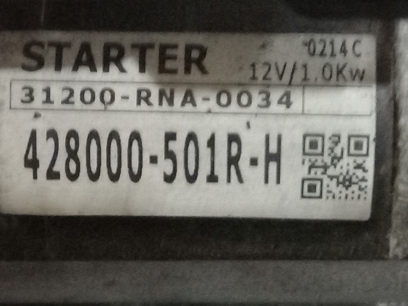 Стартер Honda Stepwgn RK1 R20A 2009 (б/у)