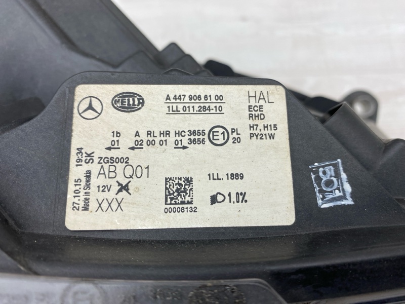 Фара правая Vito 2015 W447 622.951