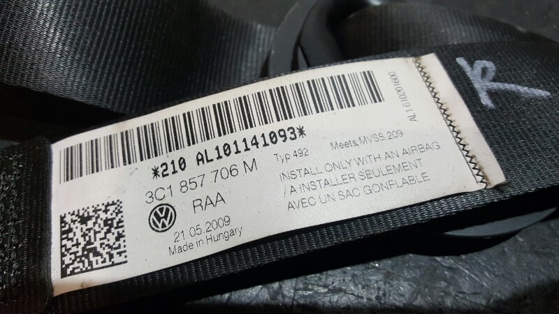 Ремень безопасности передний правый Passat CC 2010 2.0 TFSI