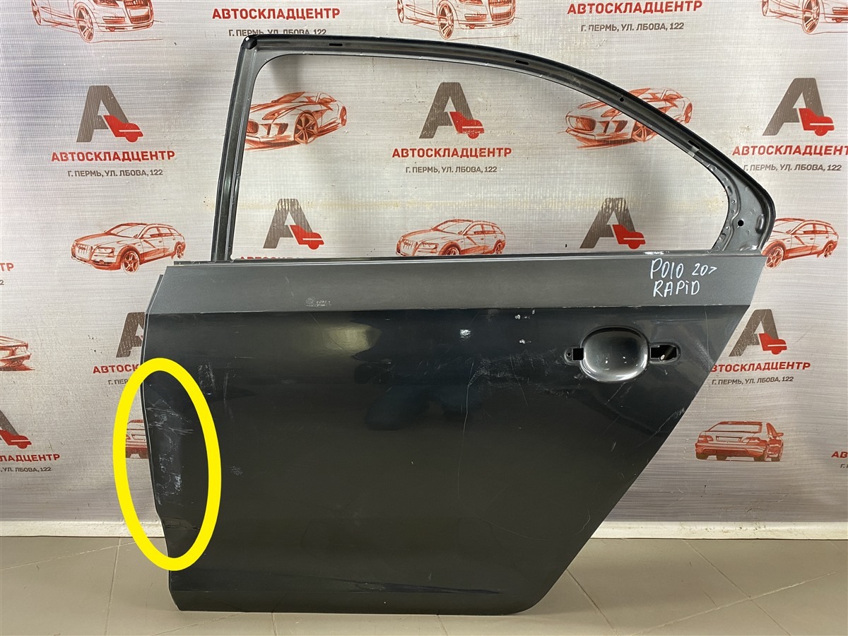 Дверь задняя левая SKODA RAPID (2012-2020) (б/у)