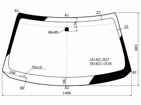 Стекло лобовое переднее MITSUBISHI L200 KL6T 6102B431 новая