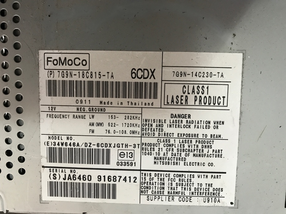 Магнитофон Land Rover Freelander 2 L359 224DT