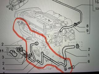 Фланец (тройник) системы охлаждения Alfa Romeo 156 I 2.0